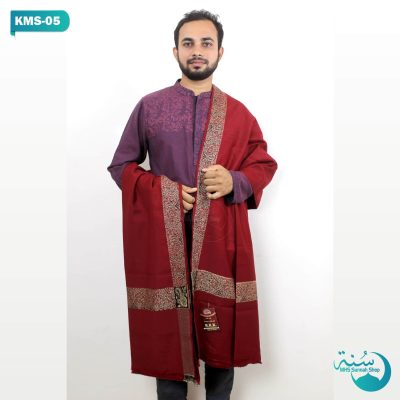 Maroon Color Pure Wool Indian Kashmiri Shawl || মেরুন কালার পিওর উল ইন্ডিয়ান কাশ্মীরি শাল - Image 2